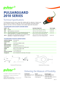 Thumbnail of document Data Sheet - PulsarGuard Series Acoustic Sensor